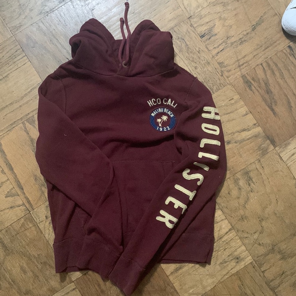 Hollister men hoodie wine red, size M.